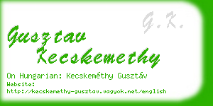 gusztav kecskemethy business card