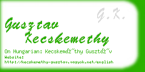 gusztav kecskemethy business card